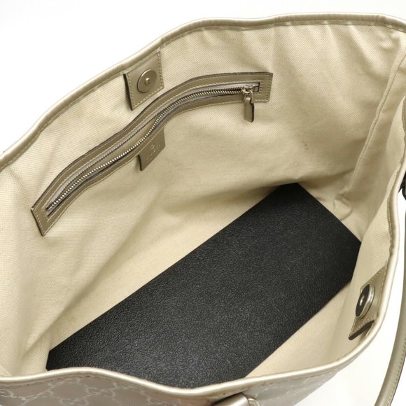GUCCI GG Implement Tote Bag Shoulder PVC Leather Silver 197953 - Picture 5 of 9
